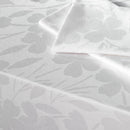 Jacquard - Nappe Tissé Jacquard Petites Fleurs Blanc