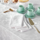 Jacquard - Set De 4 Serviettes Tissé Jacquard Petites Fleurs Blanc