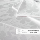 Jacquard - Set De 4 Serviettes Tissé Jacquard Petites Fleurs Blanc