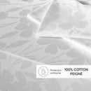 Jacquard - Set De 4 Serviettes Tissé Jacquard Petites Fleurs Blanc