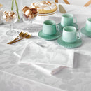 Jacquard - Set De 4 Serviettes Tissé Jacquard Petites Fleurs Blanc