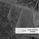 Jacquard - Nappe Tissé Jacquard Petites Fleurs Gris Foncé