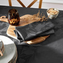 Jacquard - Set De 4 Serviettes Tissé Jacquard Petites Fleurs Gris Foncé