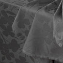 Jacquard - Set De 4 Serviettes Tissé Jacquard Petites Fleurs Gris Foncé