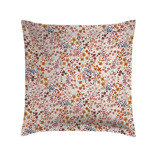 Fleurs Des Champs - Set De 2 Taies D'Oreiller Satin De Coton Fleurs Des Champs Bordeaux