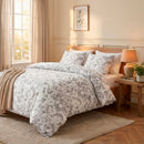 Jardin Du Colibri - Housse De Couette + 1 Ou 2 Taie(S) D'Oreiller Satin De Coton Jardin Du Colibri Noir Gris