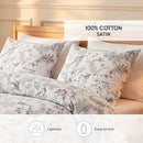 Jardin Du Colibri - Housse De Couette + 1 Ou 2 Taie(S) D'Oreiller Satin De Coton Jardin Du Colibri Noir Gris