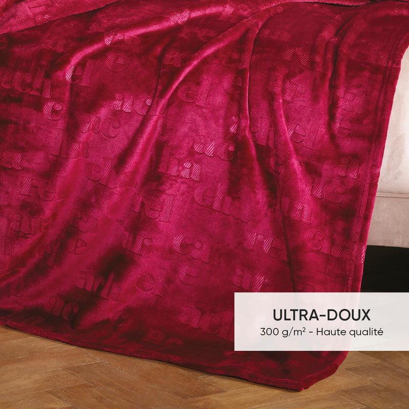 Signature - Maxi Plaid/Couvre-Lit Dessin: Signature Bordeaux