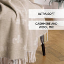 Signature - Plaid Tissé En Cachemire Signature Taupe