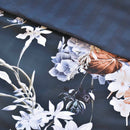 Bouquet D'Hortensias - Housse De Couette + 1 Ou 2 Taie(S) D'Oreiller Satin De Coton Bouquet D'Hortensias Bleu Foncé
