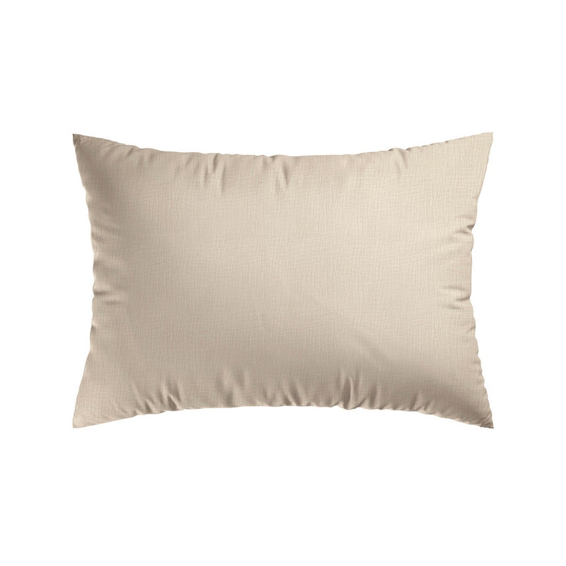 Uni - Set De 2 Taies D'Oreiller Gaze De Coton Uni Taupe 07