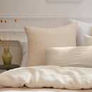 Uni - Set De 2 Taies D'Oreiller Gaze De Coton Uni Taupe 07