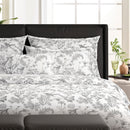 Jardin Du Colibri - Taie De Traversin Satin De Coton Jardin Du Colibri Noir Gris