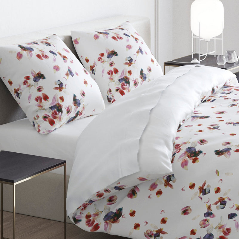 Aurore - Housse De Couette + 1 Ou 2 Taie(S) D'Oreiller Satin De Coton Aurore Blanc