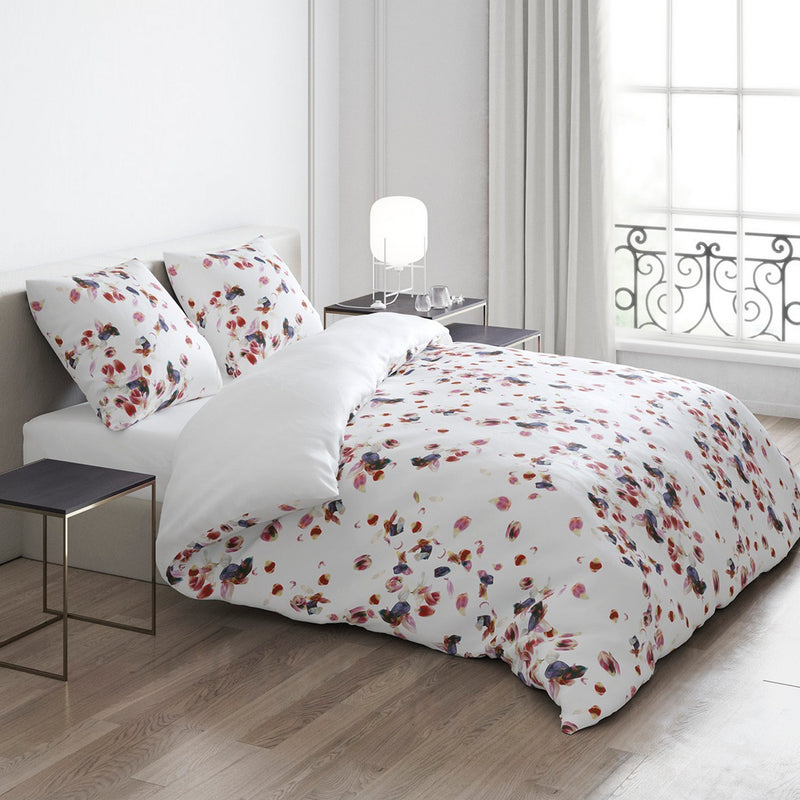 Aurore - Housse De Couette + 1 Ou 2 Taie(S) D'Oreiller Satin De Coton Aurore Blanc