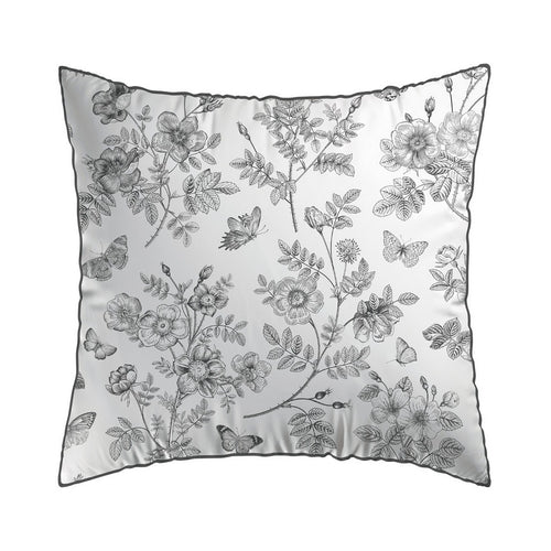 Envolée De Papillons - Set De 2 Taies D'Oreiller Satin De Coton Envolée De Papillons Blanc