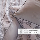 Envolée De Papillons - Set De 2 Taies D'Oreiller Satin De Coton Envolée De Papillons Blanc