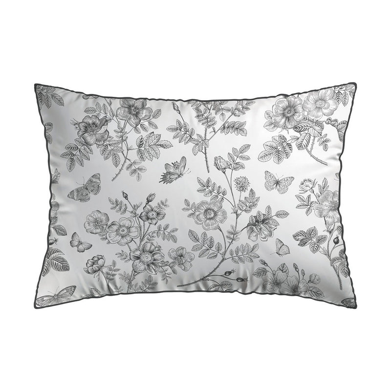 Envolée De Papillons - Set De 2 Taies D'Oreiller Satin De Coton Envolée De Papillons Blanc