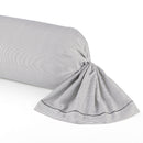 Envolée De Papillons - Taie De Traversin Satin De Coton Rayures Fines Gris