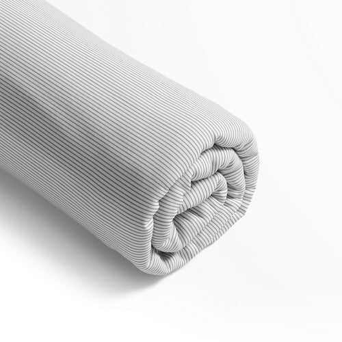 Envolée De Papillons - Drap-Housse Satin De Coton Rayures Fines Gris