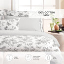 Envolée De Papillons - Drap-Housse Satin De Coton Rayures Fines Gris