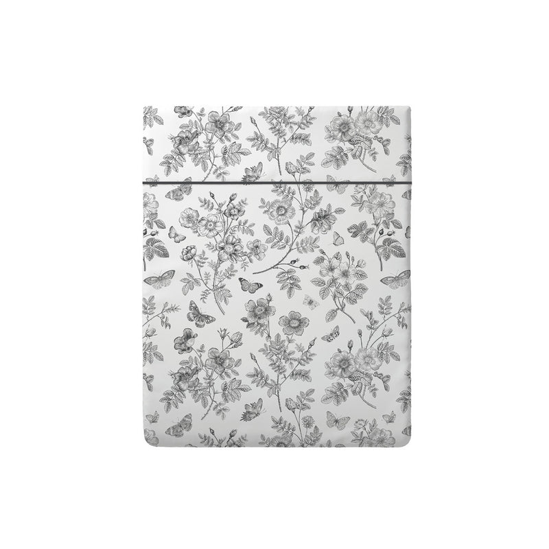 Envolée De Papillons - Drap Plat Satin De Coton Envolée De Papillons Blanc