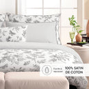 Envolée De Papillons - Drap Plat Satin De Coton Envolée De Papillons Blanc