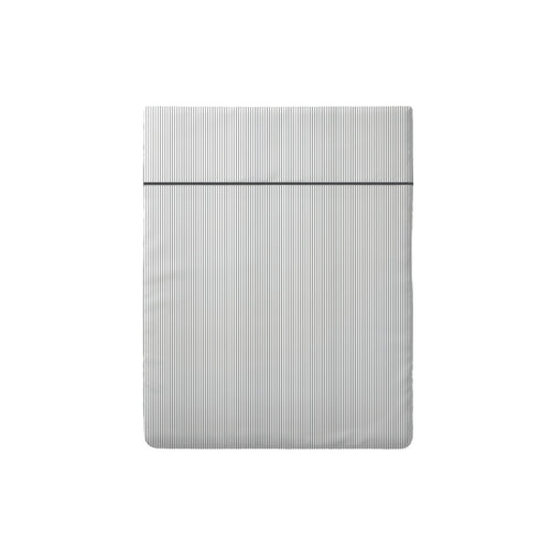 Envolée De Papillons - Drap Plat Satin De Coton Rayures Fines Blanc
