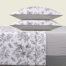 Envolée De Papillons - Ensemble De Draps Satin De Coton Envolée De Papillons Blanc