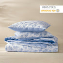 Roses - Drap-Housse Lin / Coton Uni Bleu Clair