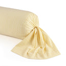 Douceur Florale - Taie De Traversin Satin De Coton Rayures Peintes Jaune