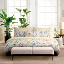 Douceur Florale - Taie De Traversin Satin De Coton Rayures Peintes Jaune