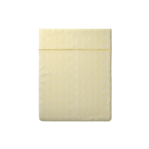 Douceur Florale - Drap Plat Satin De Coton Rayures Peintes Jaune