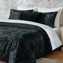 Flore - Drap Plat Satin De Coton Flore Noir / Gris