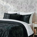 Flore - Ensemble De Draps Satin De Coton Flore Noir / Gris