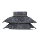 Flore - Ensemble De Draps Satin De Coton Flore Noir / Gris