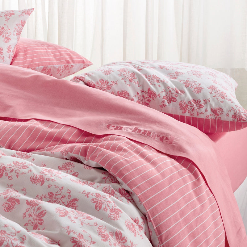 Roses - Drap-Housse Lin / Coton Uni Rose