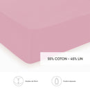 Roses - Drap-Housse Lin / Coton Uni Rose