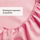 Roses - Drap-Housse Lin / Coton Uni Rose