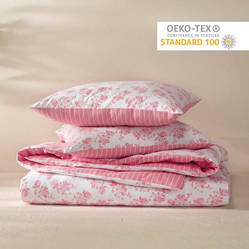 Roses - Drap-Housse Lin / Coton Uni Rose