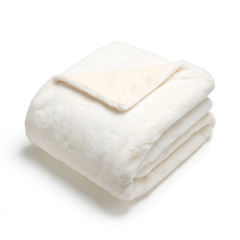Plaid Imitation Fourrure Blanc