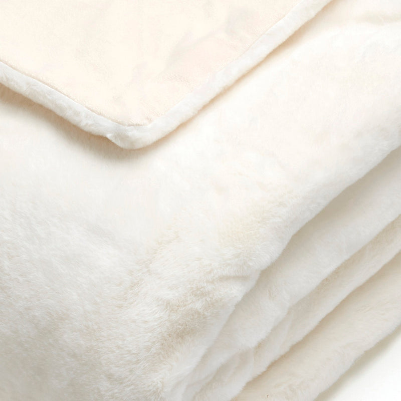 Plaid Imitation Fourrure Blanc
