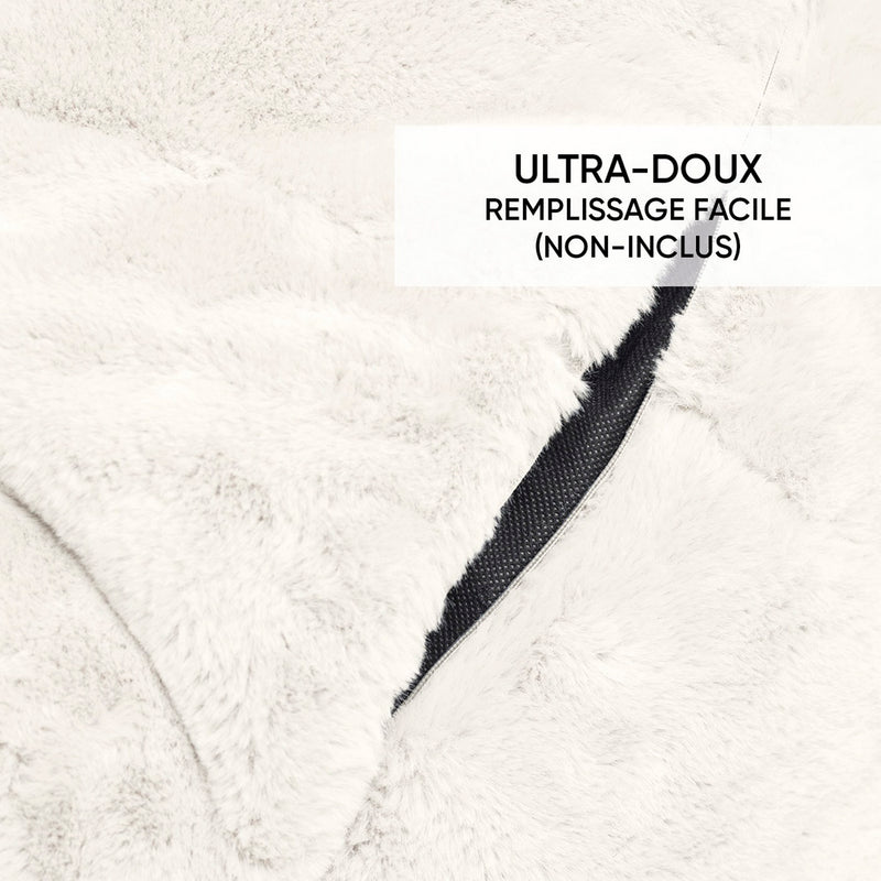Housse De Pouf Imitation Fourrure Blanc