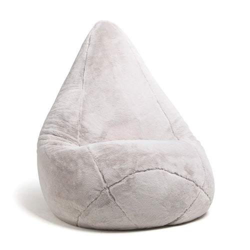 Housse De Pouf Imitation Fourrure Gris
