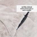 Housse De Pouf Imitation Fourrure Gris