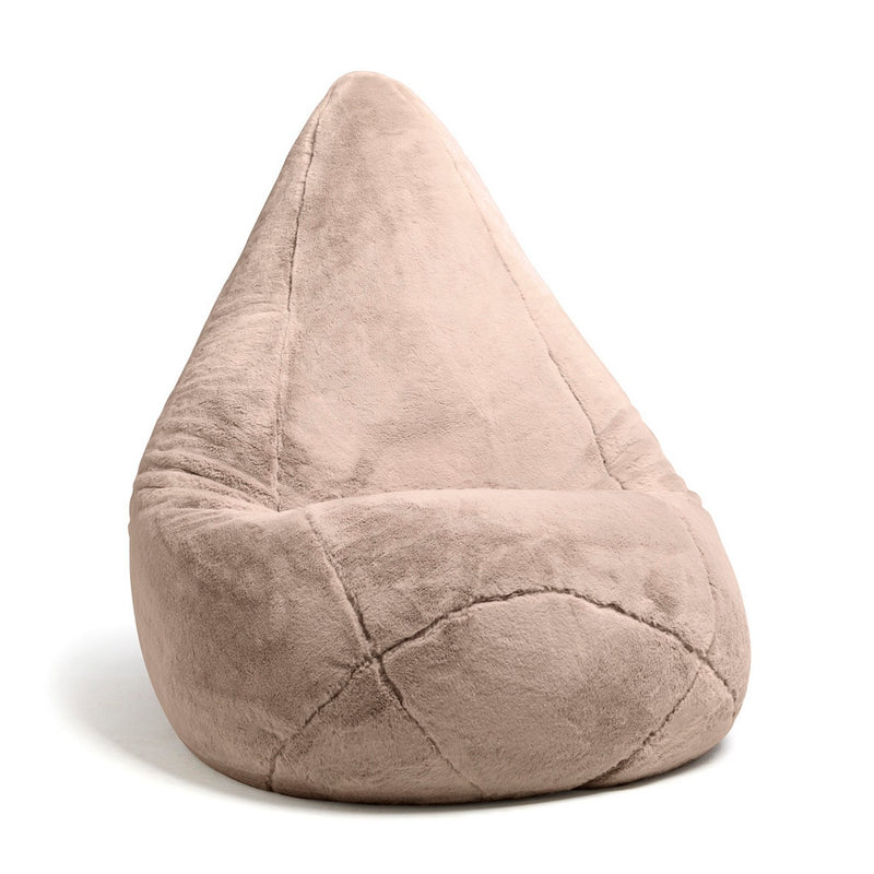 Housse De Pouf Imitation Fourrure Beige