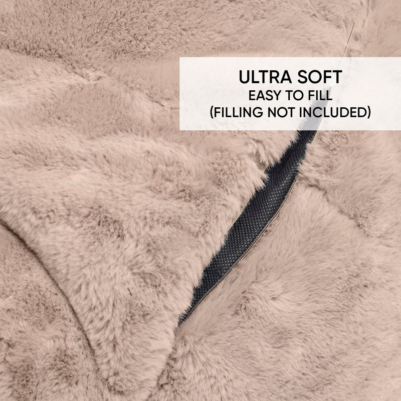 Housse De Pouf Imitation Fourrure Beige