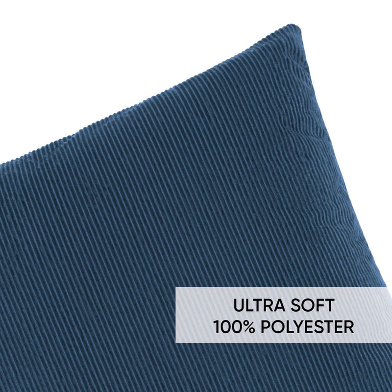 Housse De Coussin Velours Côtelé Bleu
