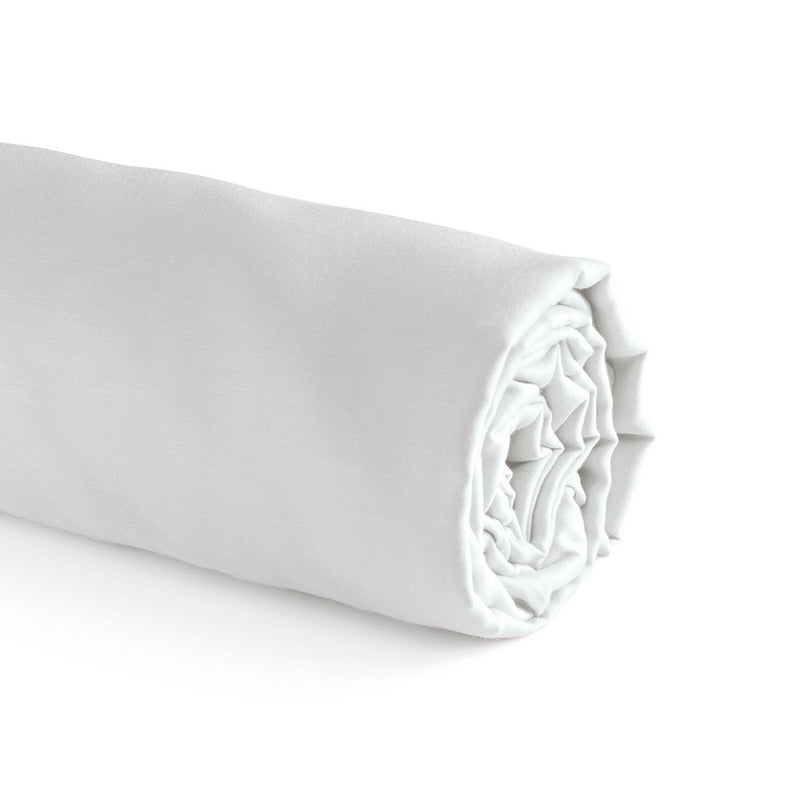 Roses - Drap-Housse Lin / Coton Uni Blanc