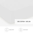 Roses - Drap-Housse Lin / Coton Uni Blanc